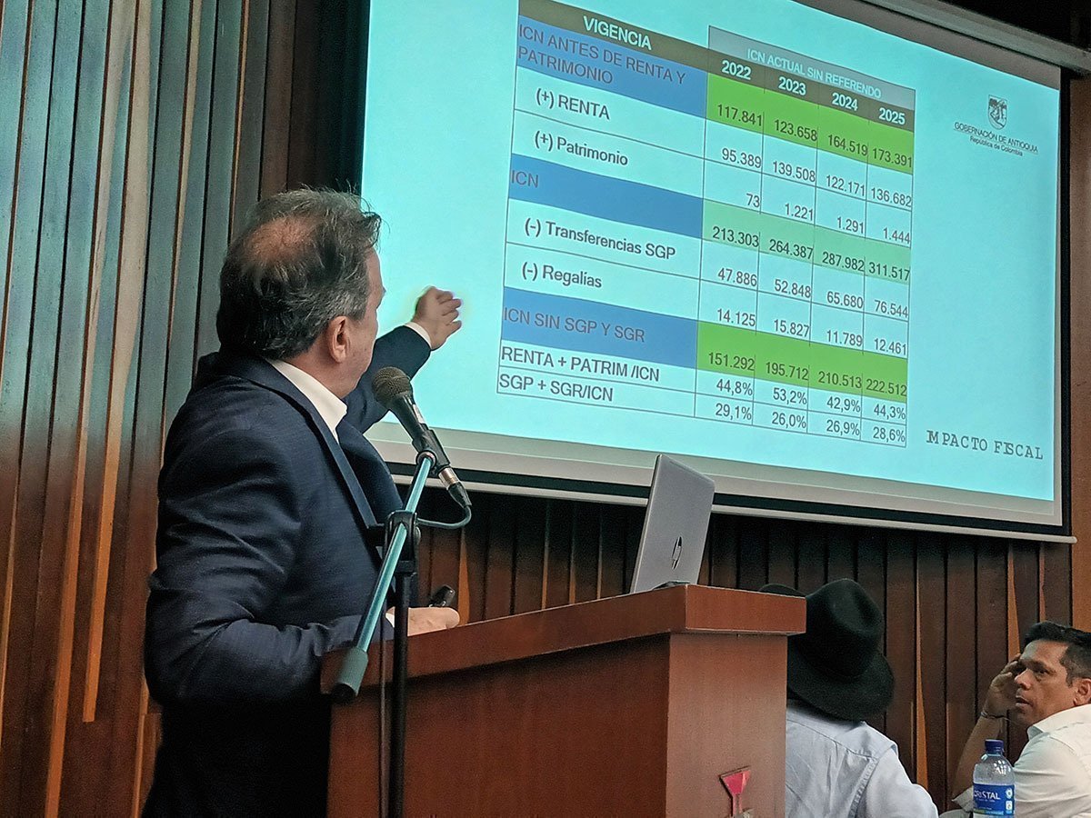 Eugenio Prieto, director del Departamento Administrativo de Planeación de Antioquia durante su intervención ante la Comisión de Ordenamiento Territorial del Senado.